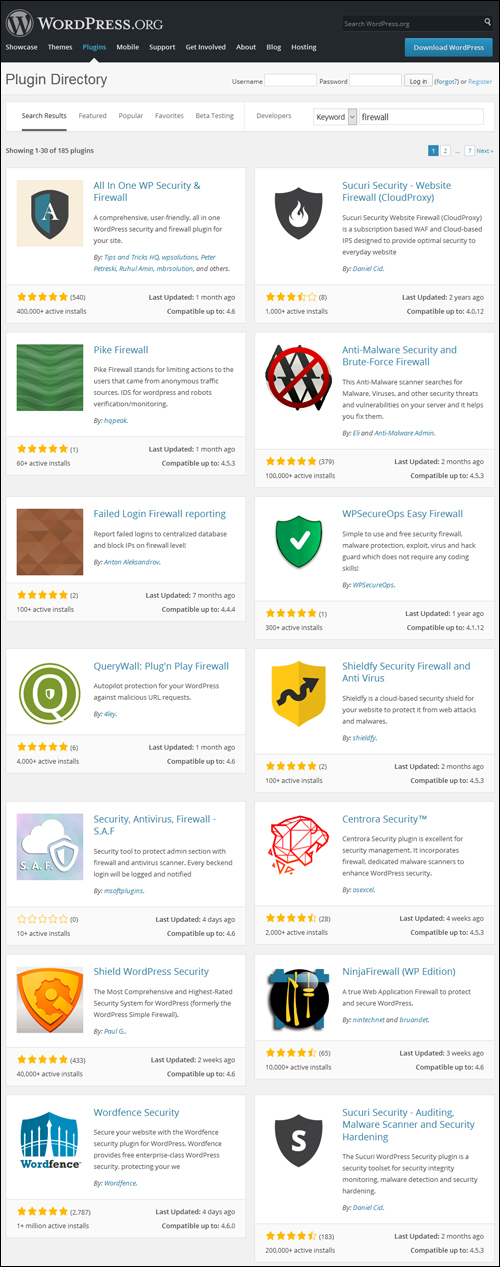 WordPress Plugins - Firewall