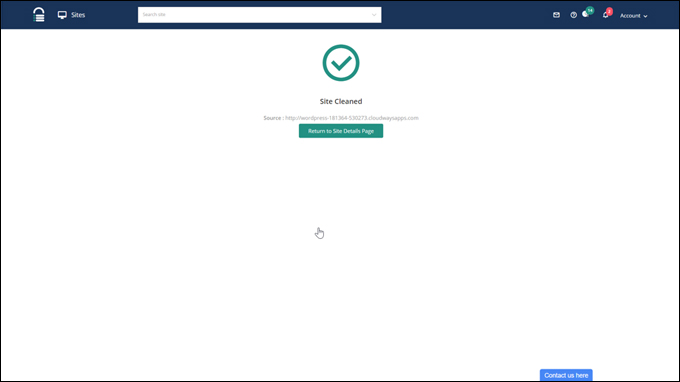 Your site is now clean!