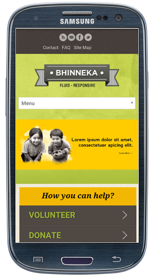 Bhinneka WordPress Theme - Mobile View