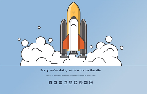 Under Construction Page Theme - Rocket Launch