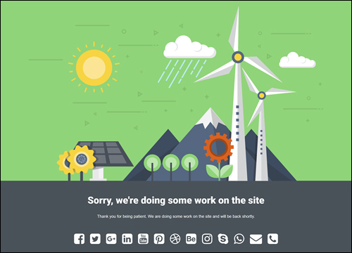 Under Construction Page Theme - Windmill