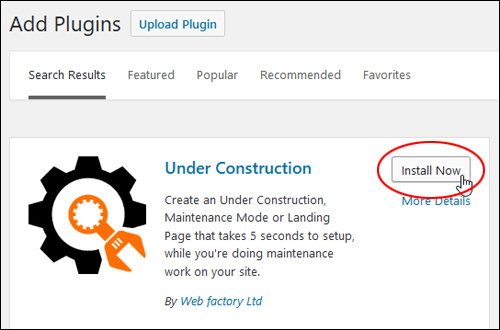 Install Under Construction Page