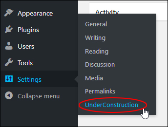 Settings Menu - UnderConstruction