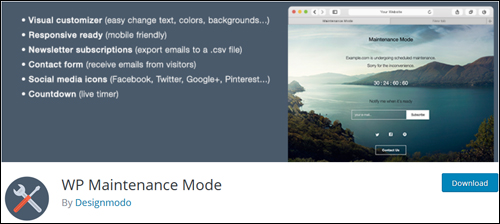 WP Maintenance Mode Plugin For WordPress