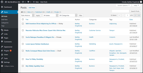 The WordPress Table of Posts keeps all of your posts organized