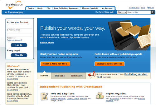 CreateSpace - Self-publishing POD