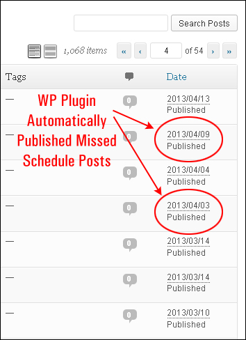 All missed scheduled posts will be published