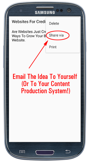 Email the idea to yourself or to your content production system