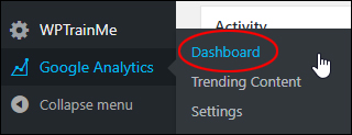 Google Analytics > Dashboard
