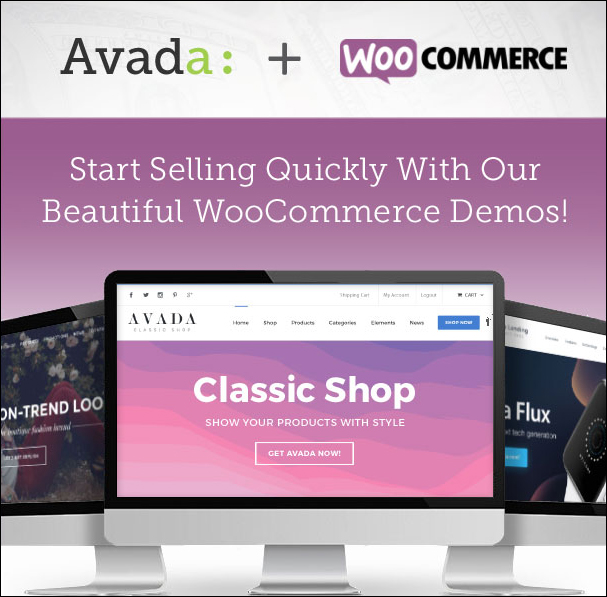 Avada integrates easily with WooCoomerce