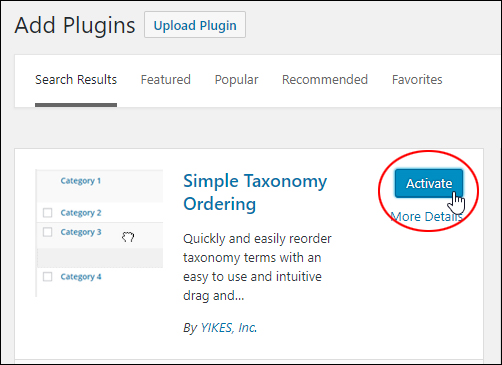 Add Plugins - Activate button.