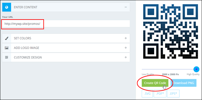 Create your QR code