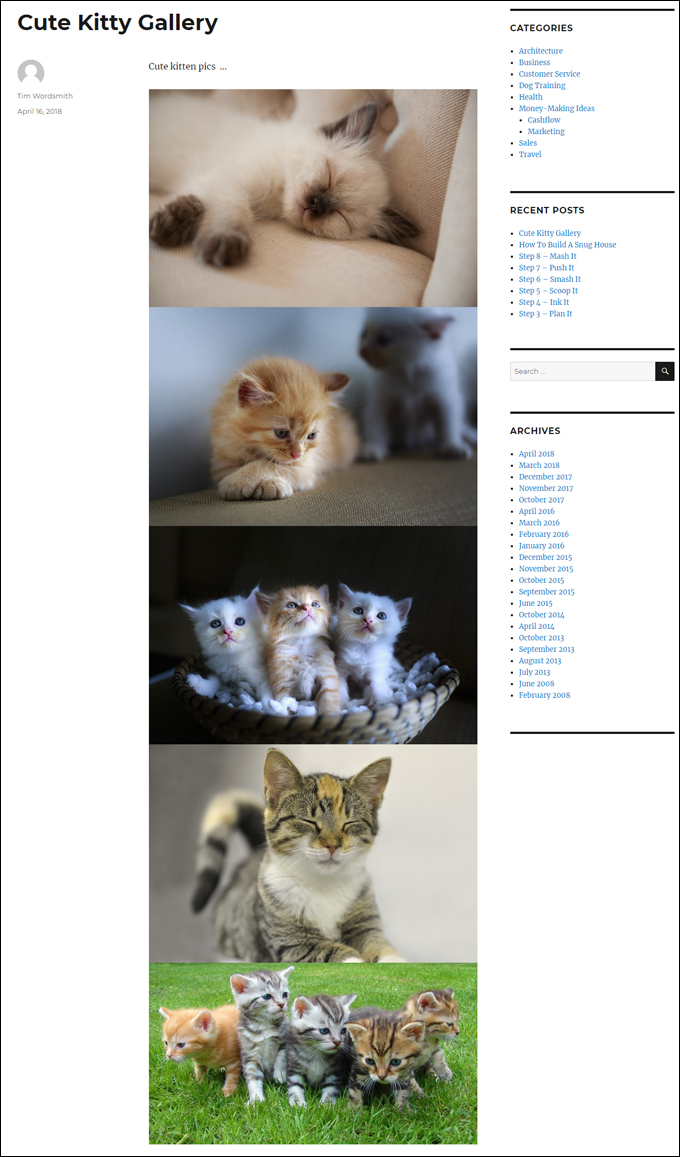 By default, WordPress users have to scroll to view multiple images in a post