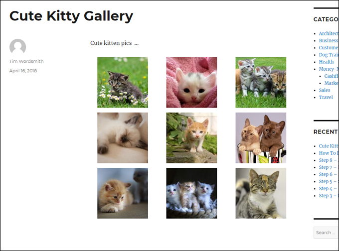 The WordPress image gallery improves the look of your images
