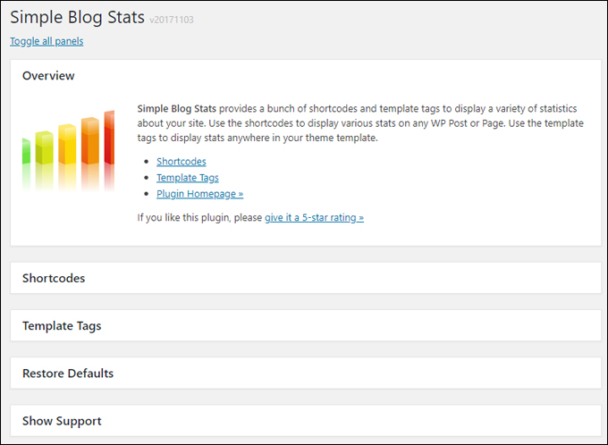 Simple Blog Stats screen