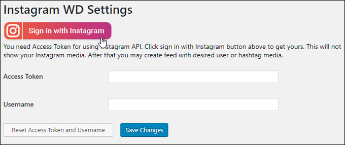 Click 'Sign in with Instagram' button