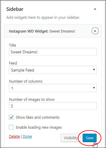 Instagram WD Widget