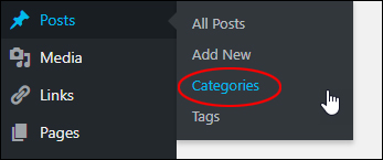 Posts - Categories menu