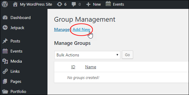 Click 'Add New' to create a new ad group
