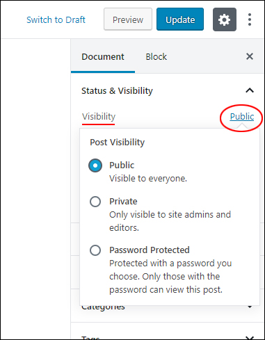 Visibility Settings