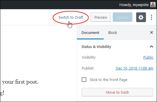 Switch to Draft