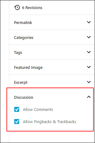 Discussion Settings Panel