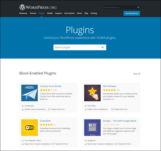 WordPress.org: Block-Enabled Plugins