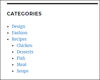 Add a categories widget to your sidebar