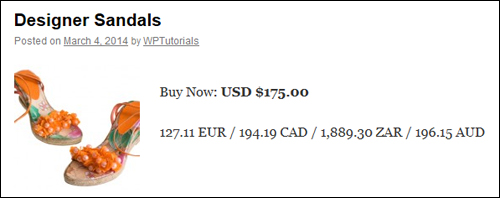 WordPress Plugin - Currency Converter