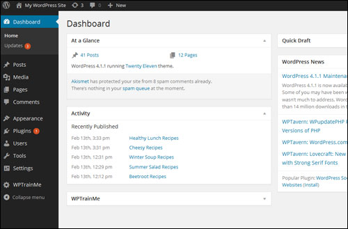 WordPress Dashboard