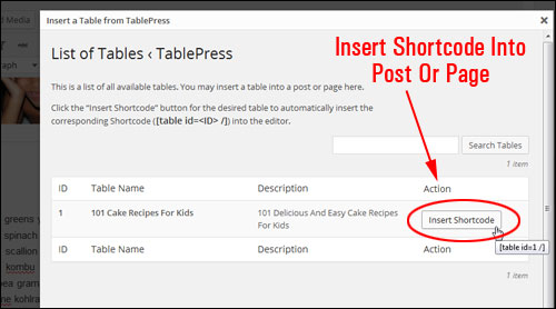 Inserting Tables Into Posts And Pages In WordPress