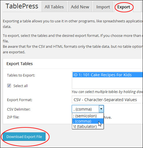 Inserting Tables  With WordPress