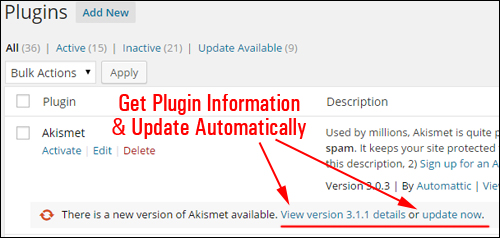 How To Update And Delete Plugins From The Dashboard