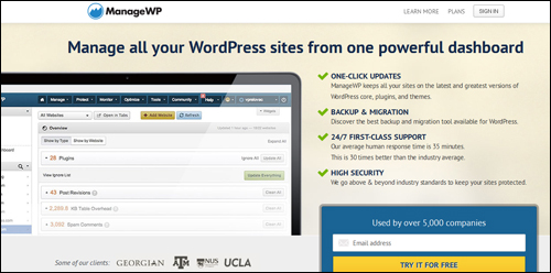 ManageWP.com - Update All Your WordPress Plugins From One Central Location