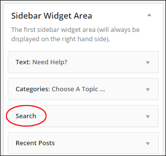 WordPress Search widget