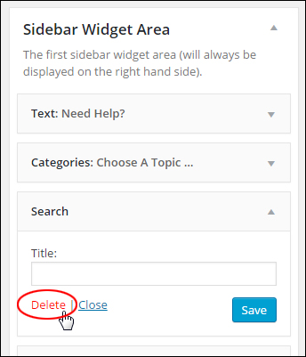 Delete your WP widgets