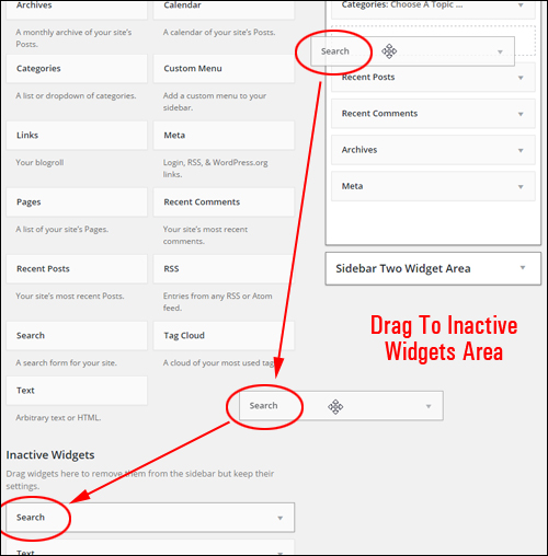 Removing WordPress widgets