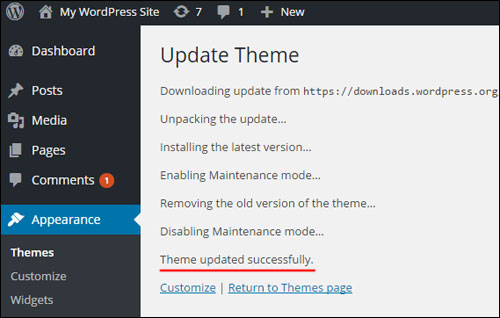 Upgrading Themes In WordPress