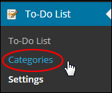 WP plugin to do lists - To Do List Categories Menu