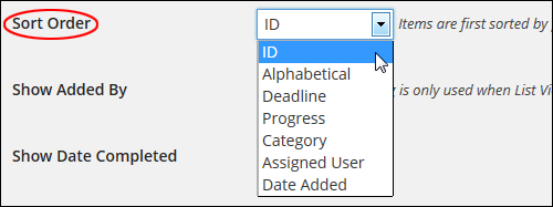 Cleverness - To-Do List Settings Sort Order