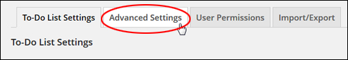 to do list Cleverness - To-Do List Advanced Settings Tab