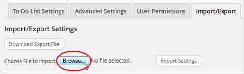 Cleverness - Import/Export Settings - Import/Export Settings - Import To-Do File