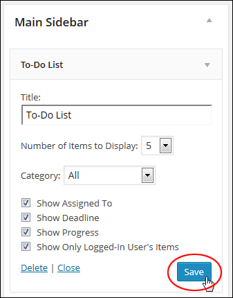 to-do lists plugin - Using The Cleverness To Do List Plugin Widget