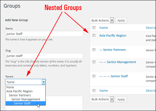 Nested groups