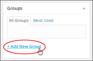 Groups > + Add New Group link