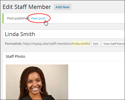 View your staff directory details