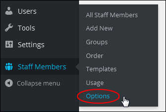 Staff Members - Options