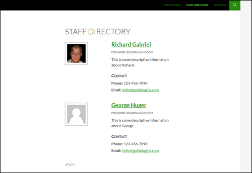 Display your staff and faculty in an easy-to-view format