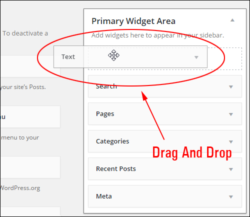 Drag-and-drop your WordPress text widget
