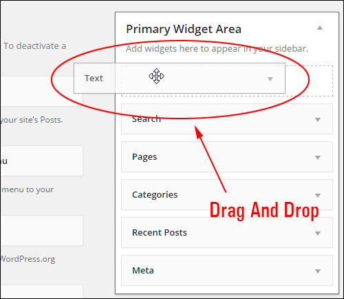 Drag and drop your Text widget